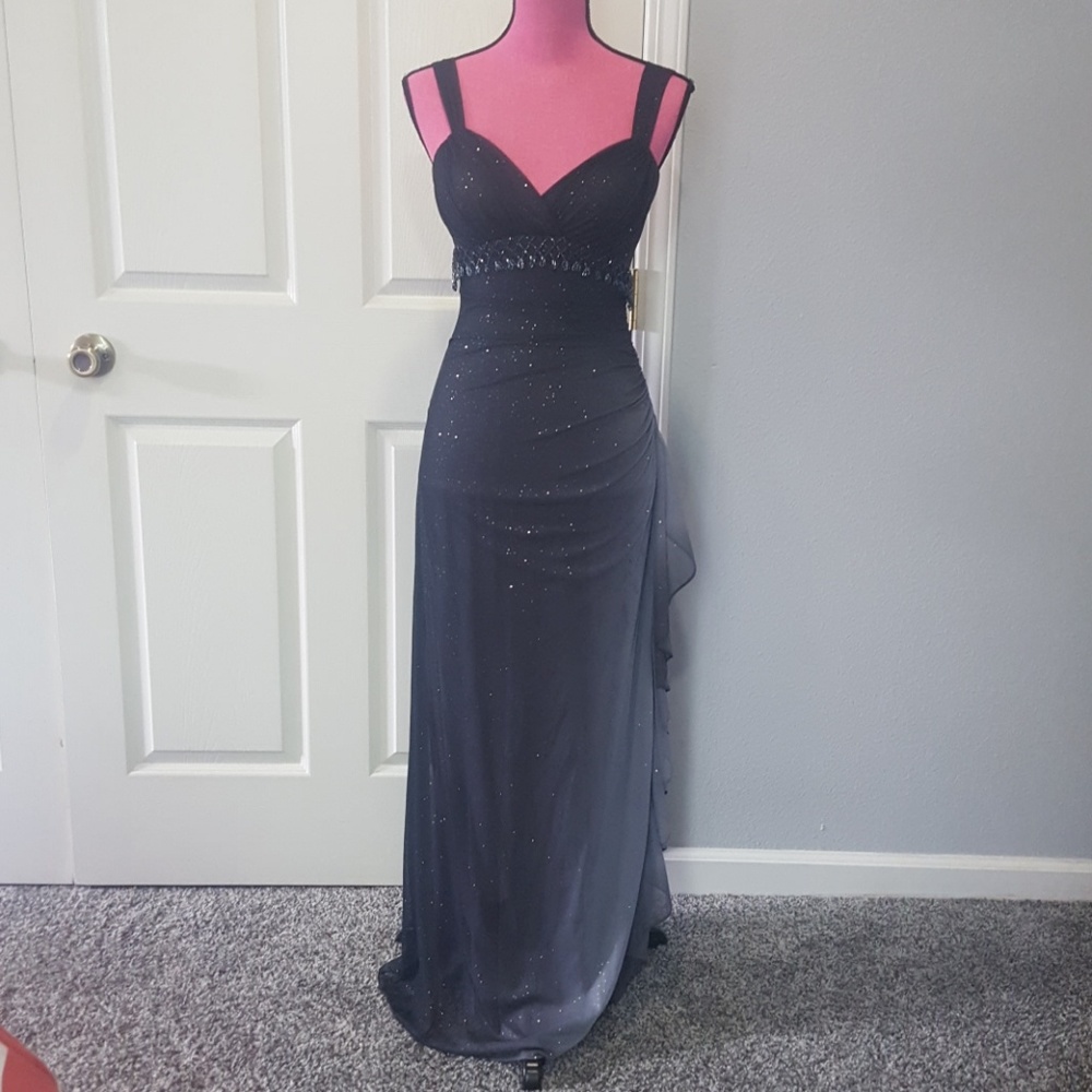 Charcoal to gray ombre gown